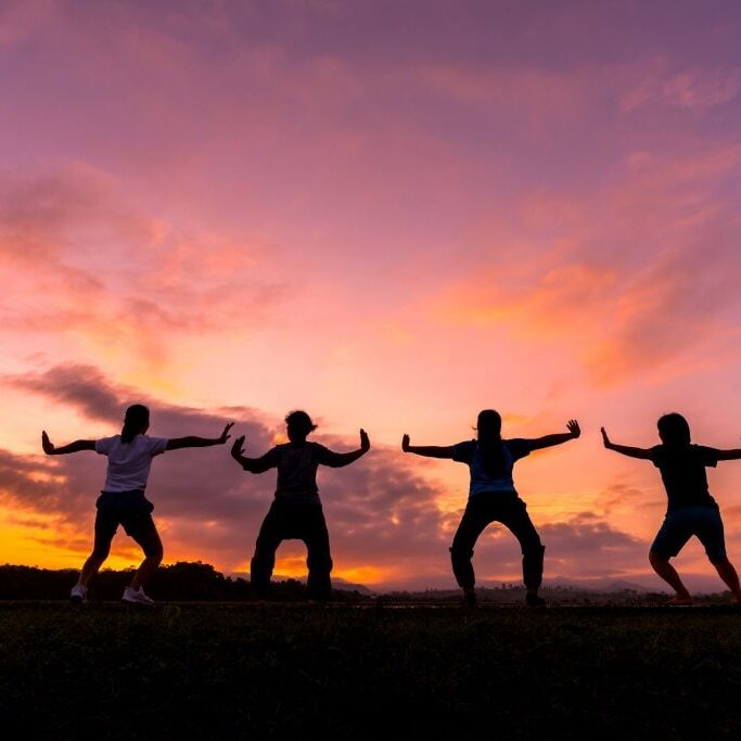 Group,Of,Female,People,Practicing,Traditional,Tai,Chi,Chuan,,Tai